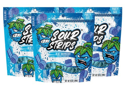 sour strips party pack 3 cases of 12 bags per master case blueraspberry