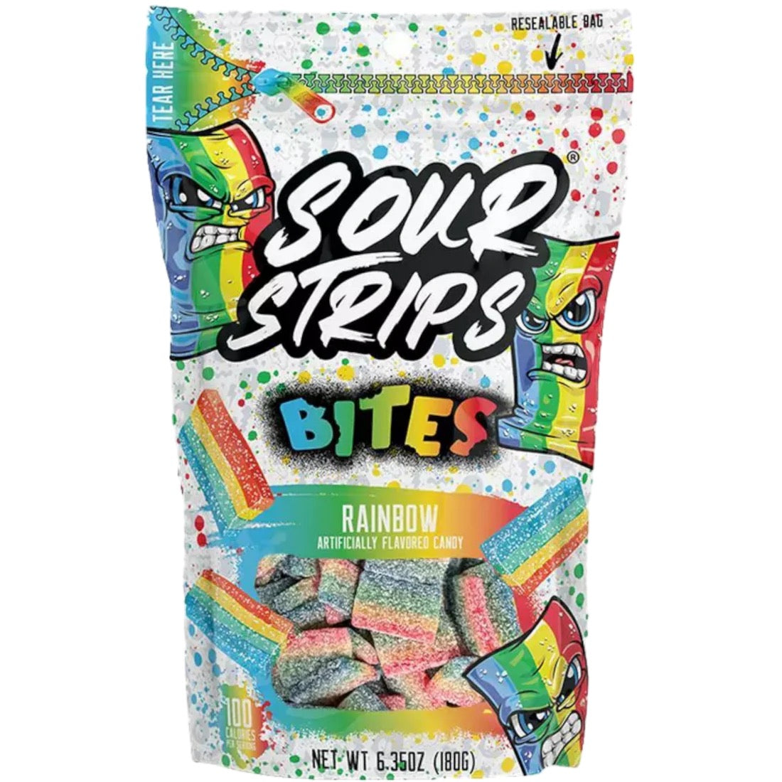 Sour Strips Rainbow Bites 6.35 oz  150 units / 15 trays 10 units per tray