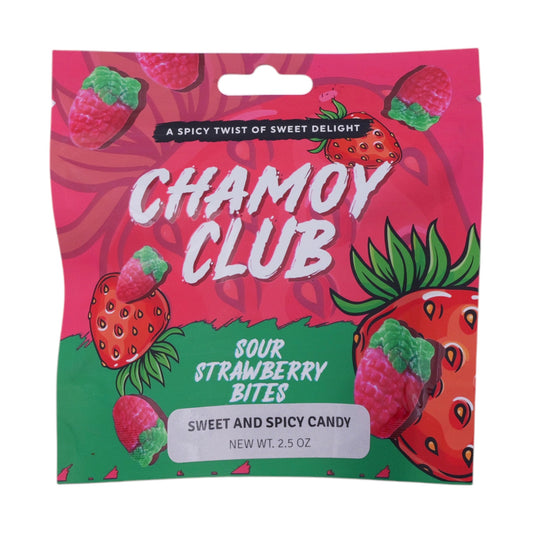 Sour Strawberry Bites 2.5 oz- Chamoy Club