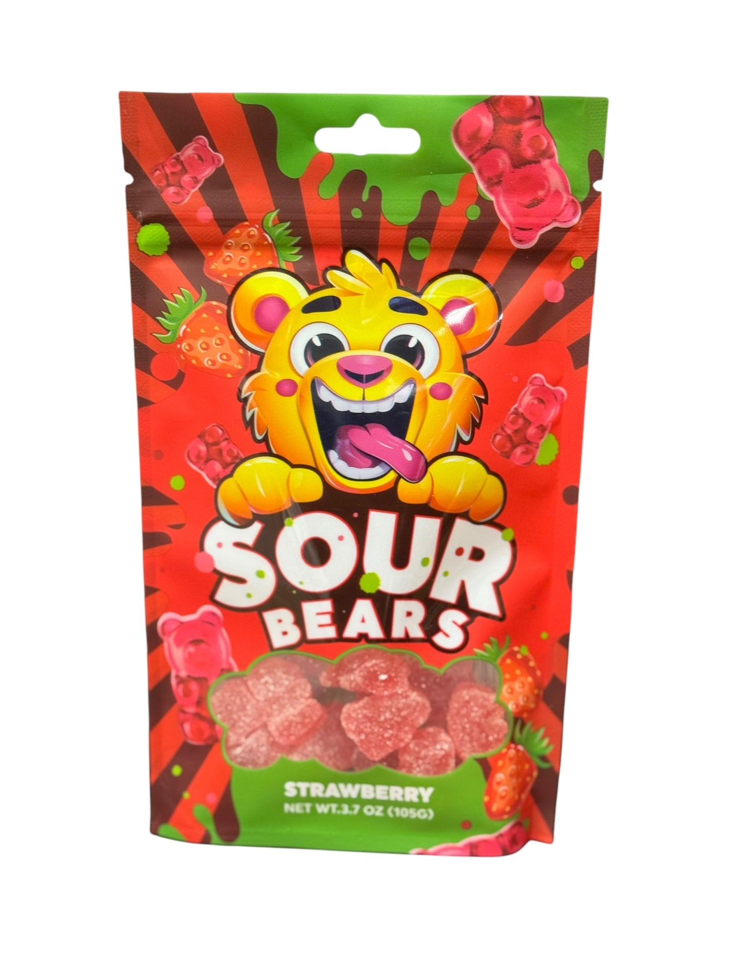 Sour Bears - Strawberry Flavor (3.7oz)- 12 count