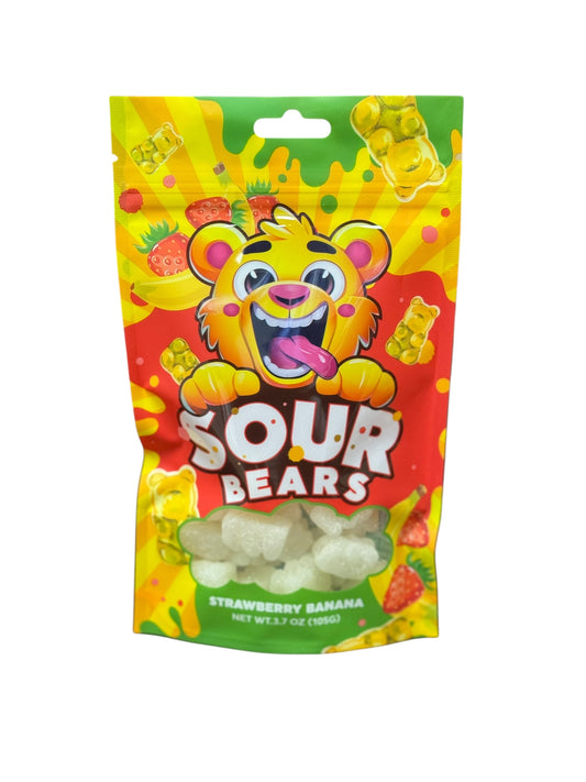 Sour Bears - Strawberry Banana Flavor (3.7oz)- 12 count