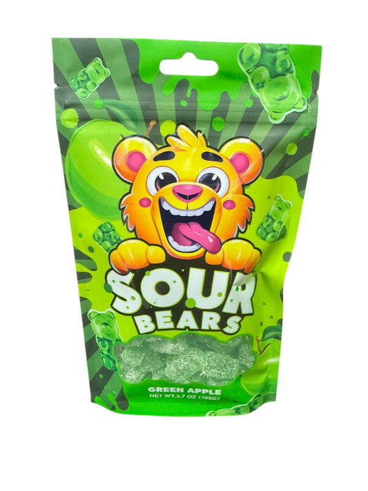 Sour Bears - Green Apple Flavor (3.7oz)- 12 Count